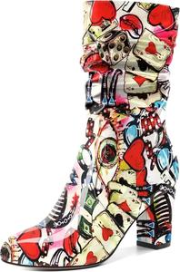 Женские ботильоны Zamikoo с свободным силуэтом, толстым каблуком и круглым носком, с молнией сбоку, модные обувь без застежки, короткие ботильоны, удобные нарядные ботинки, каблук 3,5 дюйма, Multi Color