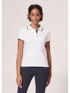 MADELEINE Классическая рубашка поло белого/темно-синего цвета