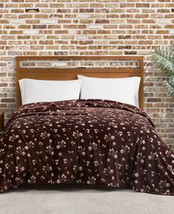 Мягкое плюшевое одеяло с цветочным узором "Ромашки", размер Twin Lucky Brand, Brown