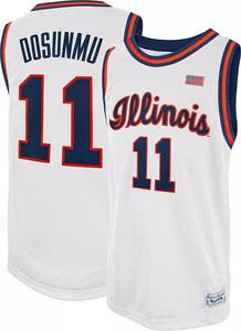 Оригинальная Мужская Retro Brand Футболка Illinois Fighting Illini White Ayo Dosunmu #11, реплика баскетбольной майки