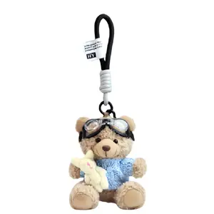 Очаровательный милый плюшевый кулон в виде медвежонка, высота 10см Whoops, светло-голубой/белый