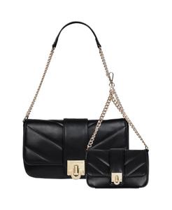 Стеганая сумка через плечо с клапаном и мини-сумочкой True Religion, Black