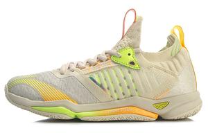 LiNing Raid 4 Generations Амортизирующие нескользящие высокие женские бадминтонные туфли Облачный абрикос