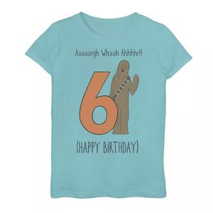 Футболка с рисунком «Шестой день рождения» для девочек 7–16 лет «Звездные войны, Чубакка Аррргх» Star Wars