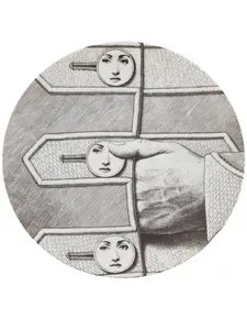 Тарелка с рисунком Fornasetti, металлик