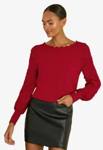 Джемпер укороченного кроя с фестончатым краем и объемной вышивкой. Love & Roses, Red