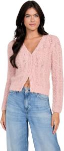 Женский кардиган GUESS Eco с длинными рукавами и ажурной вязкой, Pink Pearl