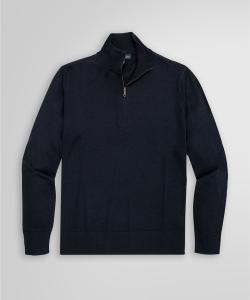 Свитер с воротником-стойкой на молнии до середины груди из мериносовой шерсти