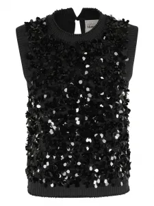 Жилет с пайетками Semicouture, черный