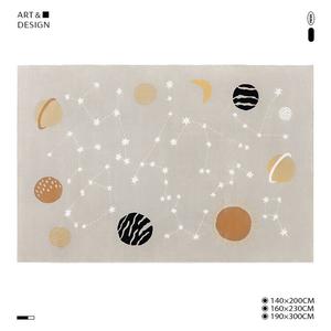 Saipos Ковер детский круглый, без формальдегида, без клея, Happy Planet для гостиной, Qingshan Meisu 140×200 см (игровой коврик)