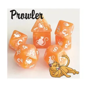 Набор кубиков — Prowler, оранжевый с белым (7), Kitty-Clacks Dice