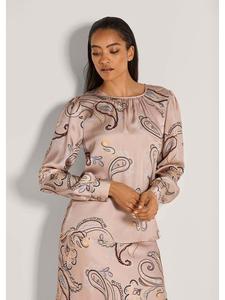 MADELEINE Элегантная вискозная блузка с застежкой на пуговицы, миндального цвета / разноцветная