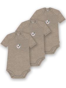 Normani Outdoor Sports Комплект из 3 детских боди с коротким рукавом из мериносовой шерсти, цвет бежевый, Tauranga