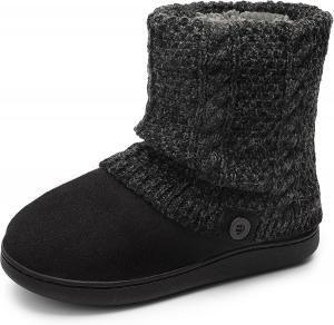 Женские ботинки и тапочки shoeslocker с мягкой подошвой с эффектом памяти, с резиновой подошвой для дома и улицы, домашние ботинки, Black