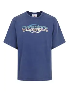 Хлопковая футболка с логотипом CASABLANCA, синий