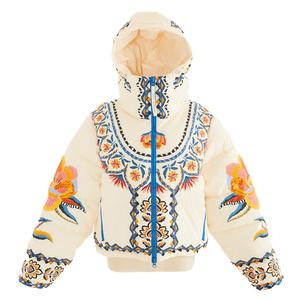 Утепленная укороченная куртка-пуховик для сноубординга FARM Rio x WHITESPACE (женская), Lucy Floral Tapestry