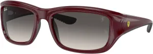 Женские квадратные солнцезащитные очки Ray-Ban RB4405M Scuderia Ferrari Collection, Dark Red on Rubber Black/Grey Gradient
