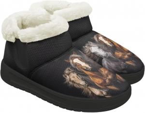 Женские ботинки без каблука, противоскользящие, зимние, для снега, теплые, с широкой носочной частью, ботильоны, мягкая подошва из ЭВА, размеры 4.5-12 Chririnla, Fashionable Horse Print