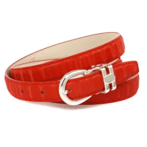Кожаный ремень Anthoni Crown, ремень 2 см из инновационной кожи с 3D-эффектом, красный