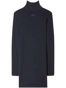 Off-White платье мини вязки интарсия, синий