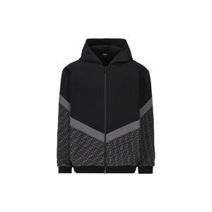 Худи с молнией ff motif FENDI, черный