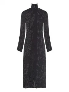 Платье макси с цветочным принтом и завязкой на шее Marine Serre, черный