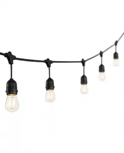15-Ламповая светодиодная гирлянда в деревенском индустриальном стиле с лампочками Эдисона S14 для внутреннего и наружного использования Jonathan Y, black
