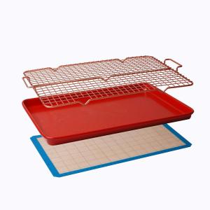 Набор для выпечки CasaWare 38 x 25 x 3 см (противень/решетка для охлаждения/силиконовый коврик), красный гранит