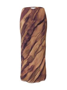 Миди юбка TOPSHOP EA, Chocolate/Light brown