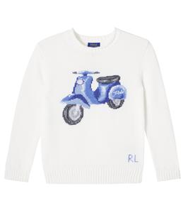 Свитер из хлопка с интарсией Polo Ralph Lauren Kids, Deckwash White