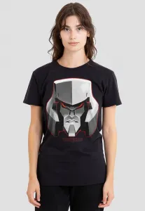 Футболка с крупным принтом лица мегатрона из «трансформеров: поколения» Hasbro, Black