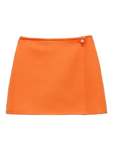 Мини-юбка на пуговицах Msgm, оранжевый