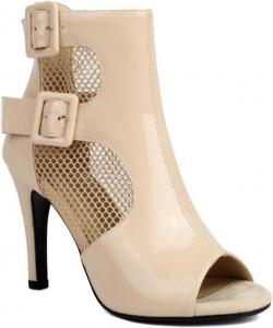 Женские модные босоножки с открытым носком на шпильке, высокие каблуки, сетчатые с молнией, женские танцевальные элегантные ботильоны JOEUSTY, Beige-3.74Inch Heel