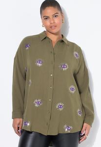 Блуза Studio Untold EYE EMBROIDERY BUTTON FRONT , Dark Olive/Black