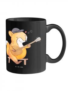 Кружка с изображением укулеле Joy и Saying в черном цвете Mr. & Mrs. Panda