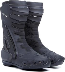 Мужские классические мотоциклетные ботинки TCX, спортивные, сертифицированные и водонепроницаемые, с технологией T-Dry, верх из микрофибры, боковая эластичная молния и застежка на липучке., Black