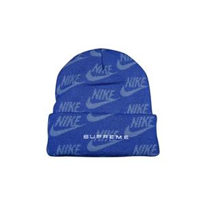 Шапка с жаккардовым логотипом Supreme x Nike, синяя