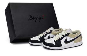 Jordan Баскетбольные кроссовки Air 1 Vintage, низкие, мужские, цвет: черный/белый/коричневый