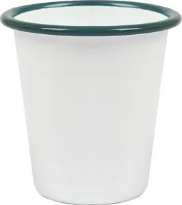 Кружка Ta белая эмалированная - 300 мл - зеленая Argon