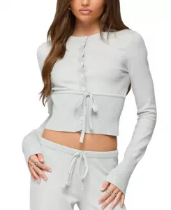 Вязаный кардиган Embryn на пуговицах Edikted, серый