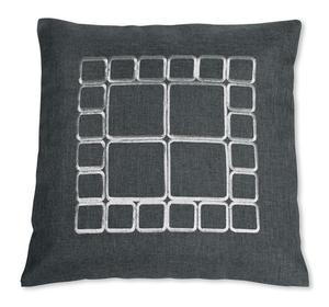 Чехол на подушку в стиле ретро с вышивкой, декоративная подушка, квадрат ок. 40х40, антрацит Haus und Deko