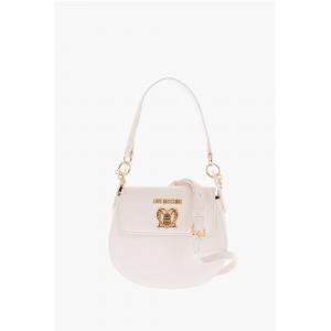 Мини-сумка-седло LOVE из искусственной кожи с золотистой застежкой Turn L Moschino, White