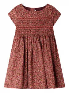 Платье с цветочным принтом Bonpoint, красный