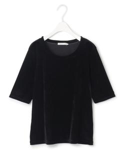 Пуловер из бархата с флокированным покрытием, рукава 5/8, можно стирать.