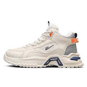 WARRIOR Теплые, износостойкие, нескользящие, высокие повседневные туфли для мужчин бежево-серого цвета