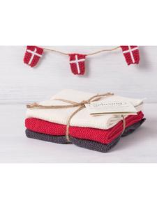 Solwang Набор из 3 салфеток для протирки кремового, красного и серого цвета