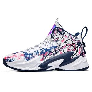 Баскетбольные кроссовки с высоким берцем и амортизацией, унисекс Kuding, White Blue