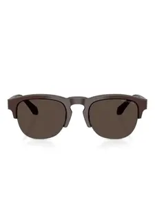 Солнцезащитные очки в круглой оправе Giorgio Armani, коричневый