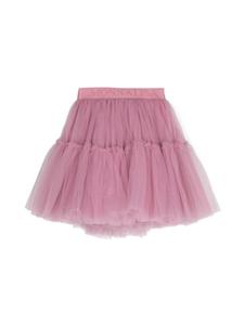 Monnalisa пышная юбка из тюля с жаккардовым логотипом, розовый