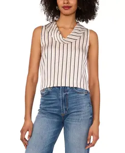 Женская блузка без рукавов с воротником-хомутом Vince Camuto, белый